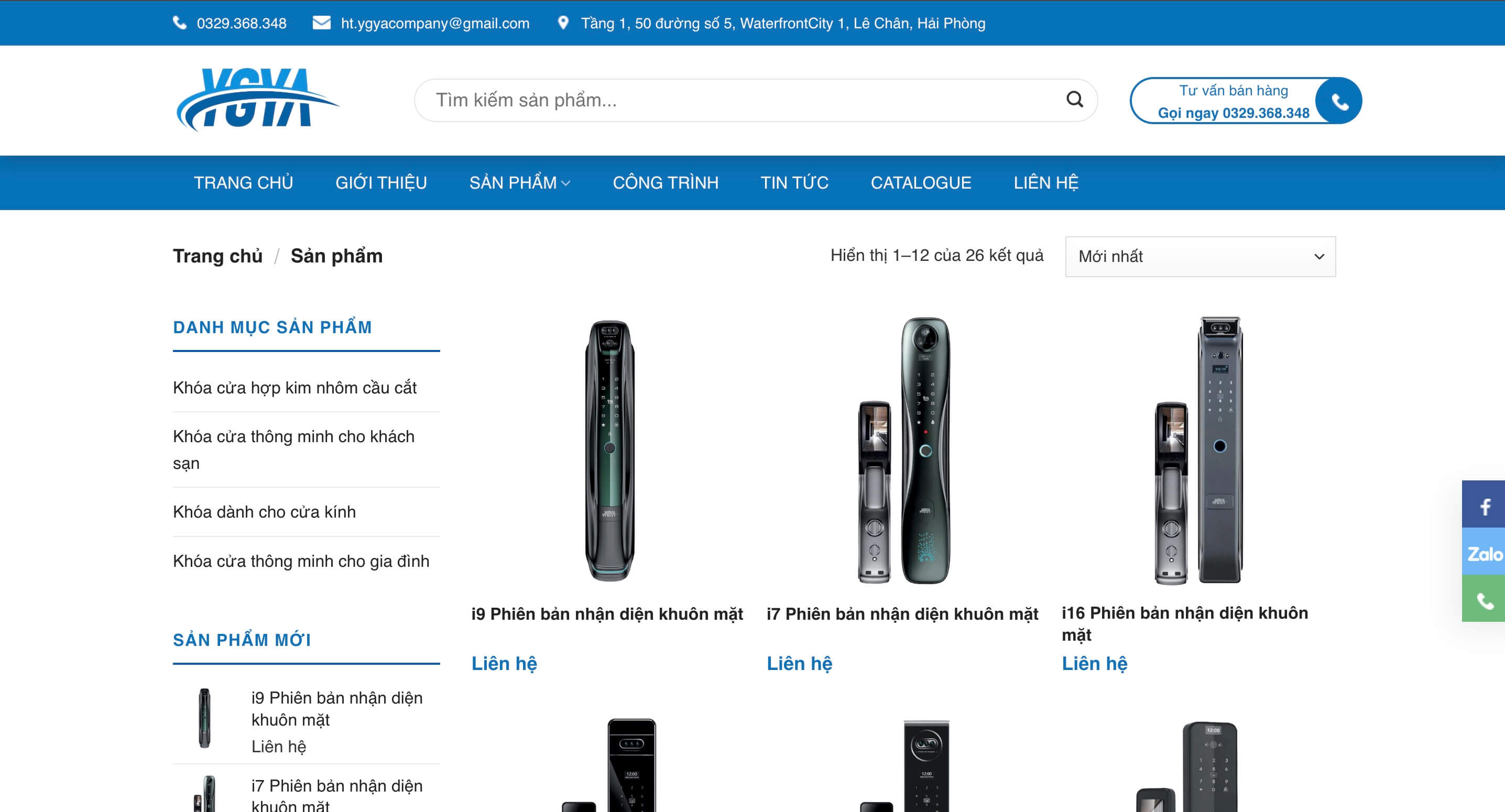 YGYA – Website Khóa Cửa Thông Minh H&T