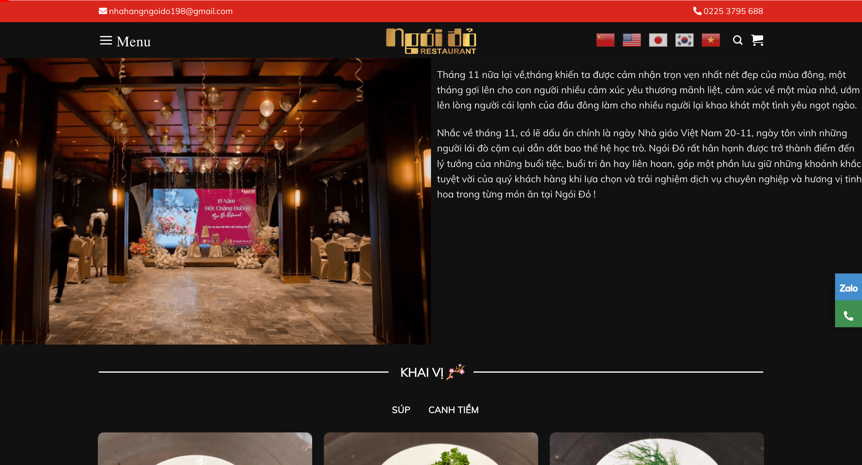 Menu Ngói Đỏ – Website Thực Đơn Nhà Hàng