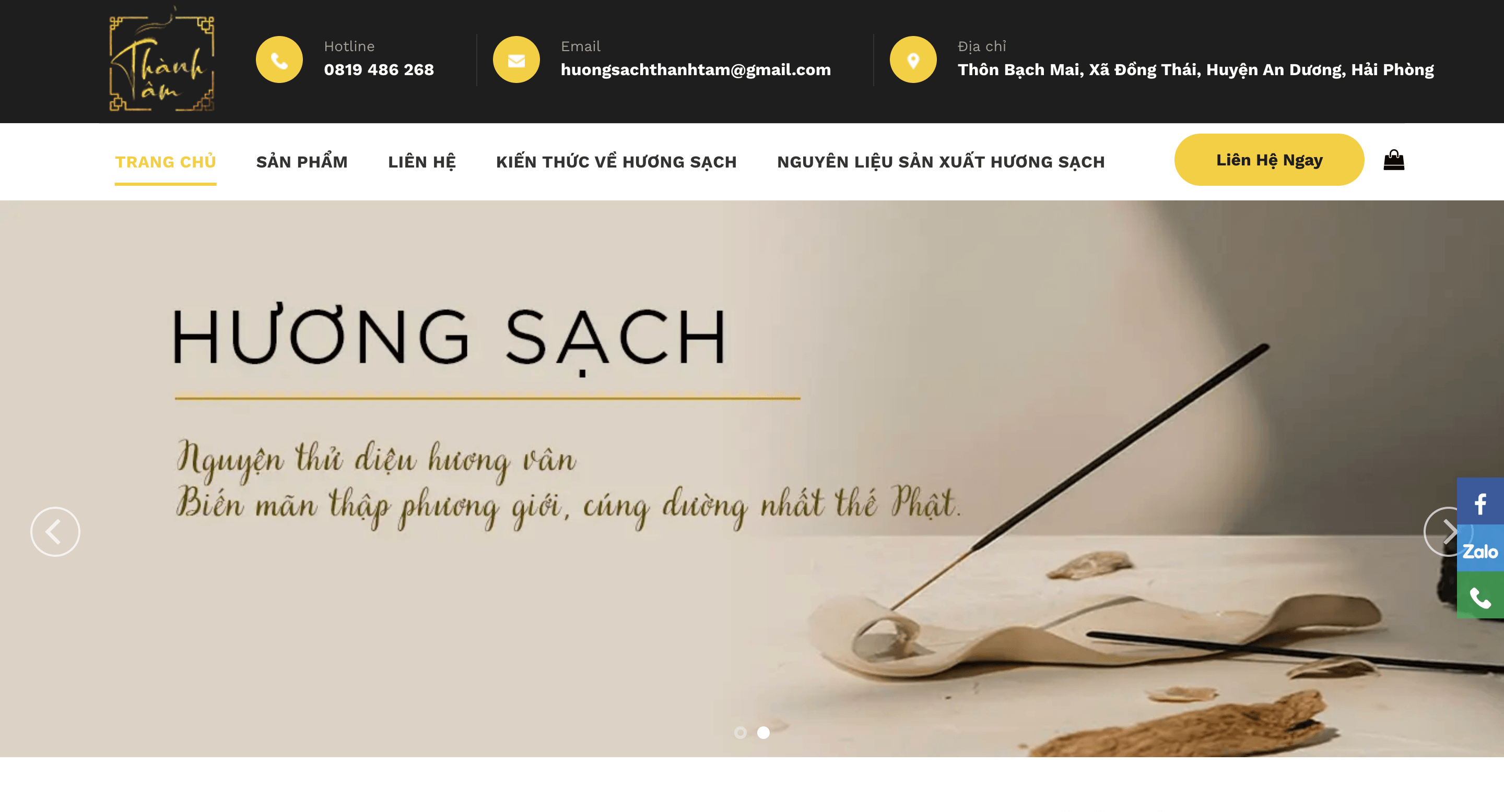 Hương Sạch Thành Tâm – Website Bán Hàng