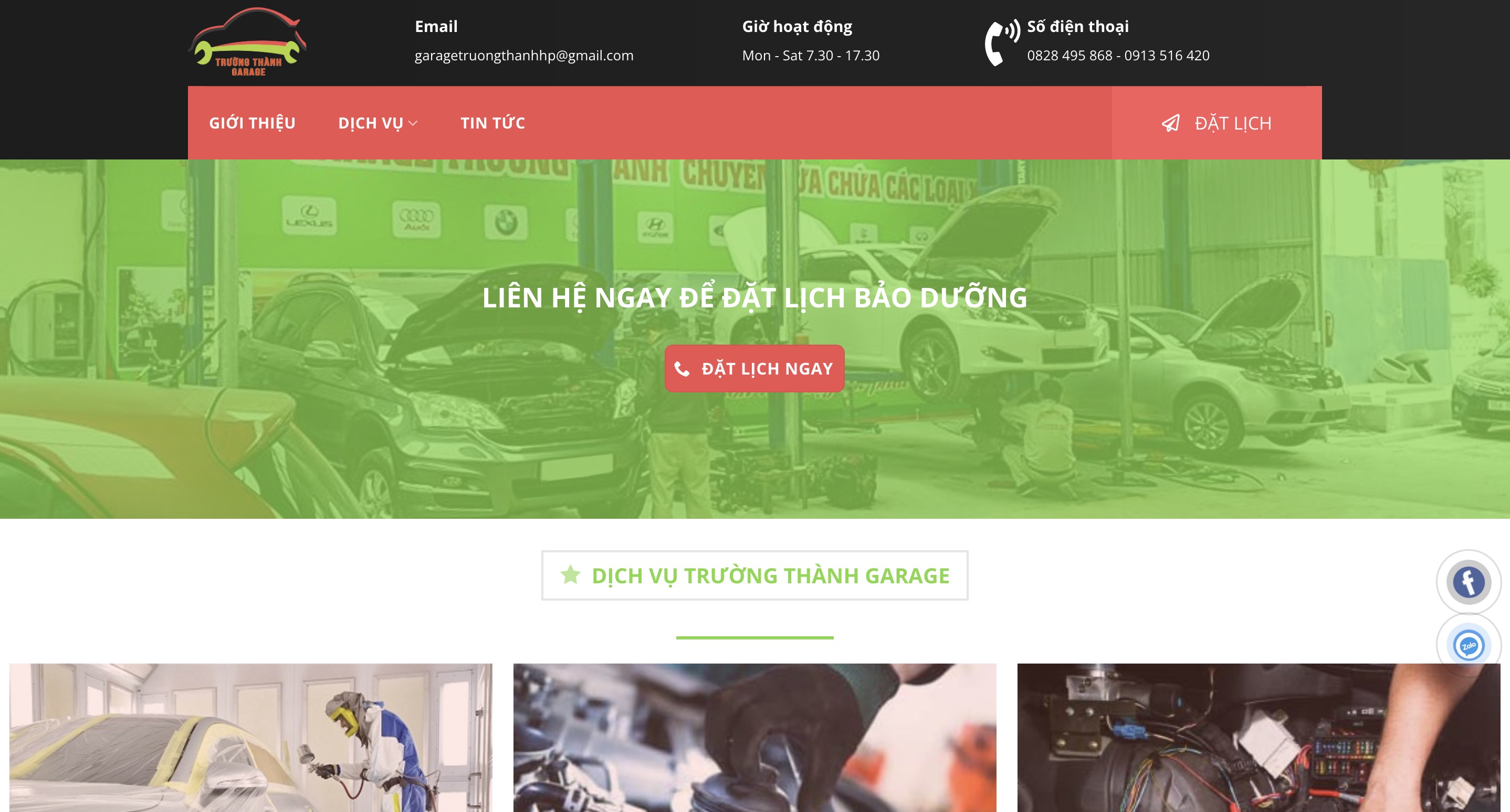 Trường Thành Garage – Website Sửa Chữa & Cứu Hộ Ô Tô