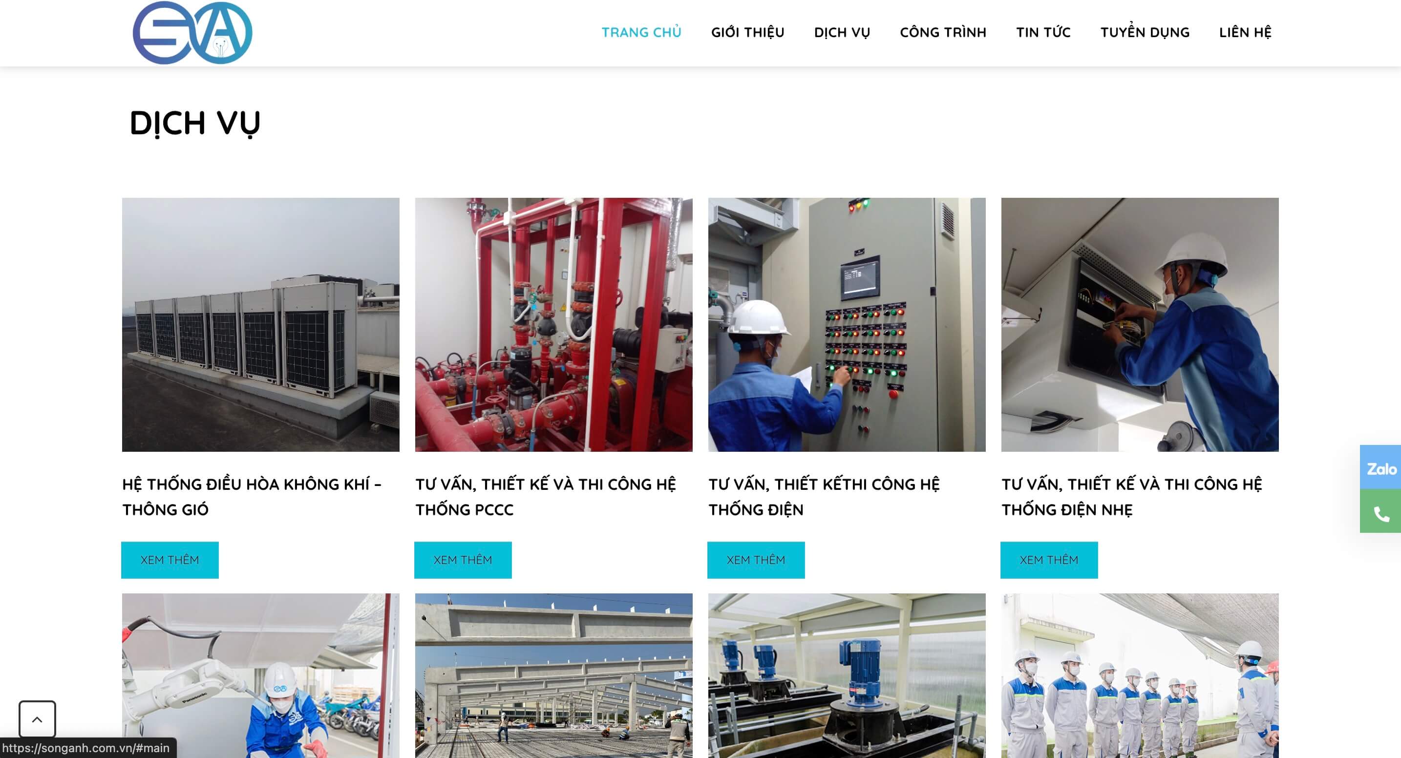 Song Anh – Website Doanh Nghiệp Xây Lắp & Cơ Điện