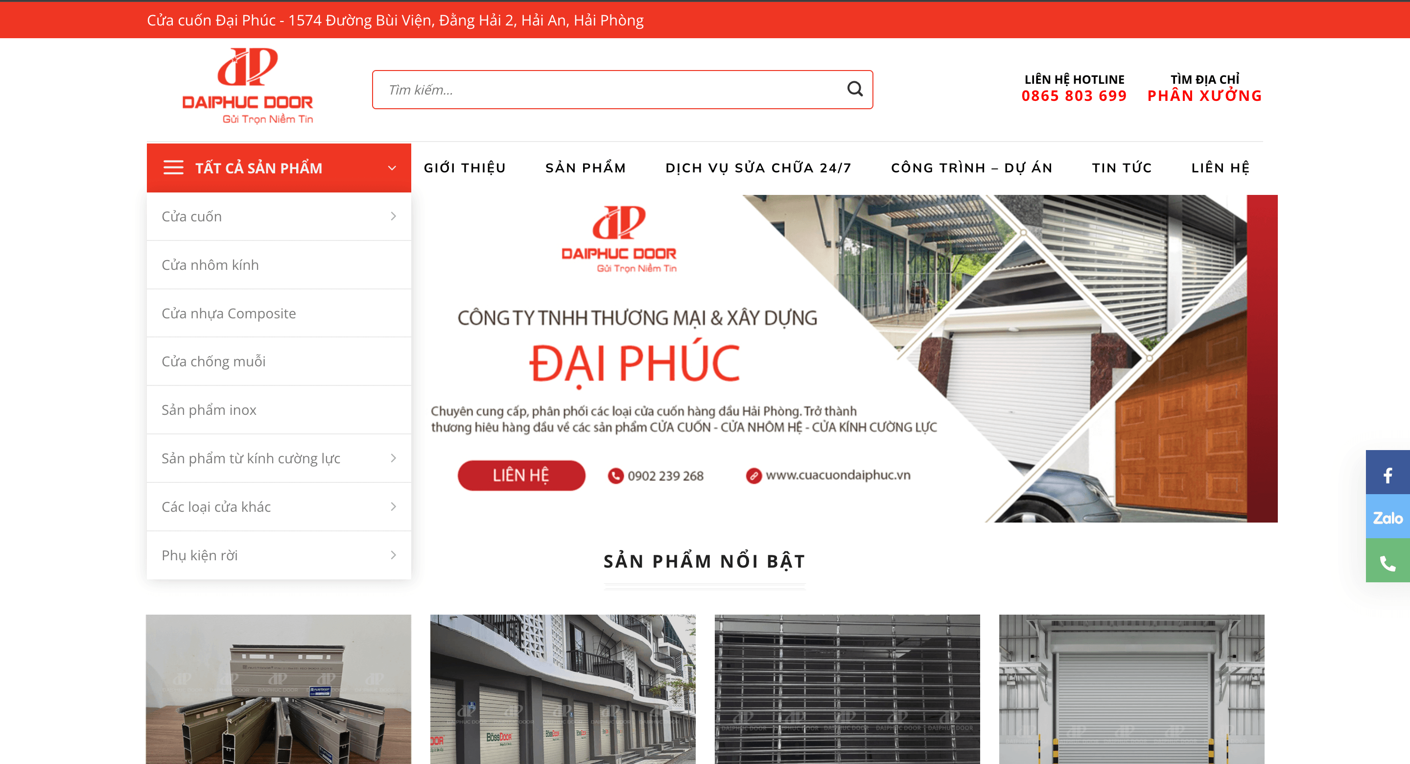 Cửa Cuốn Đại Phúc – Website Giới Thiệu & Sản Phẩm
