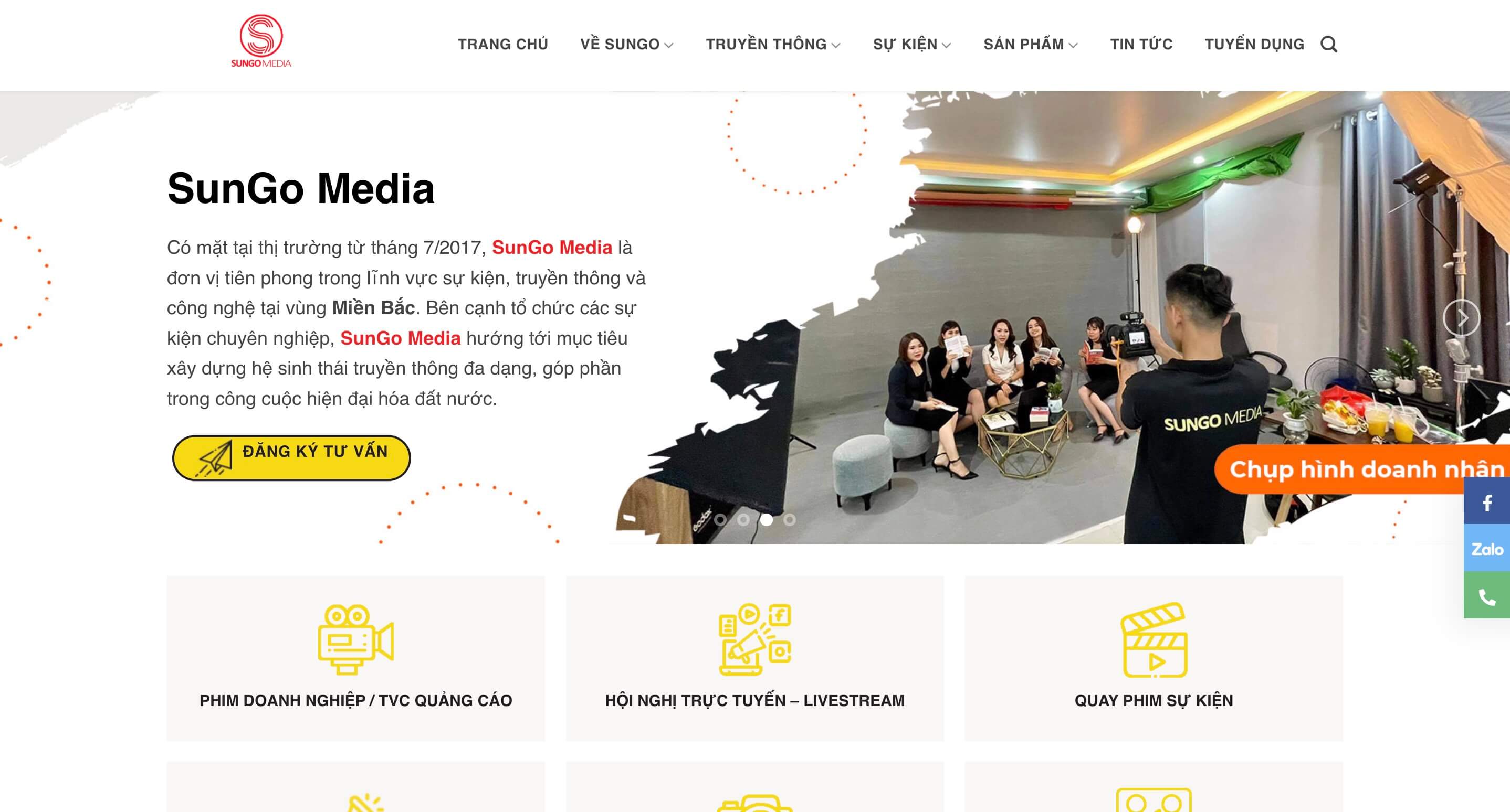 SunGo Media – Website Truyền Thông & Tổ Chức Sự Kiện