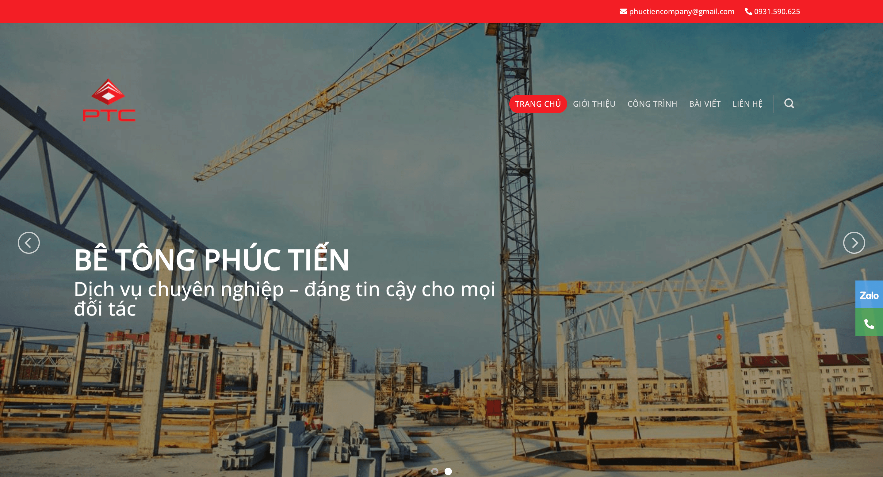 Bê Tông Phúc Tiến – Website Doanh Nghiệp Ngành Xây Dựng