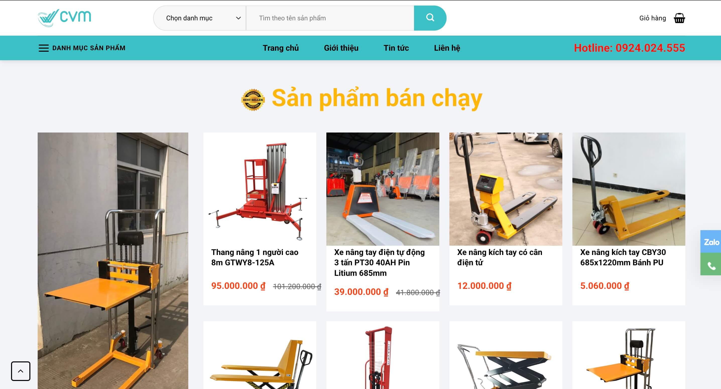 CVM Forklift – Website Xe Nâng & Thiết Bị Nâng Hạ