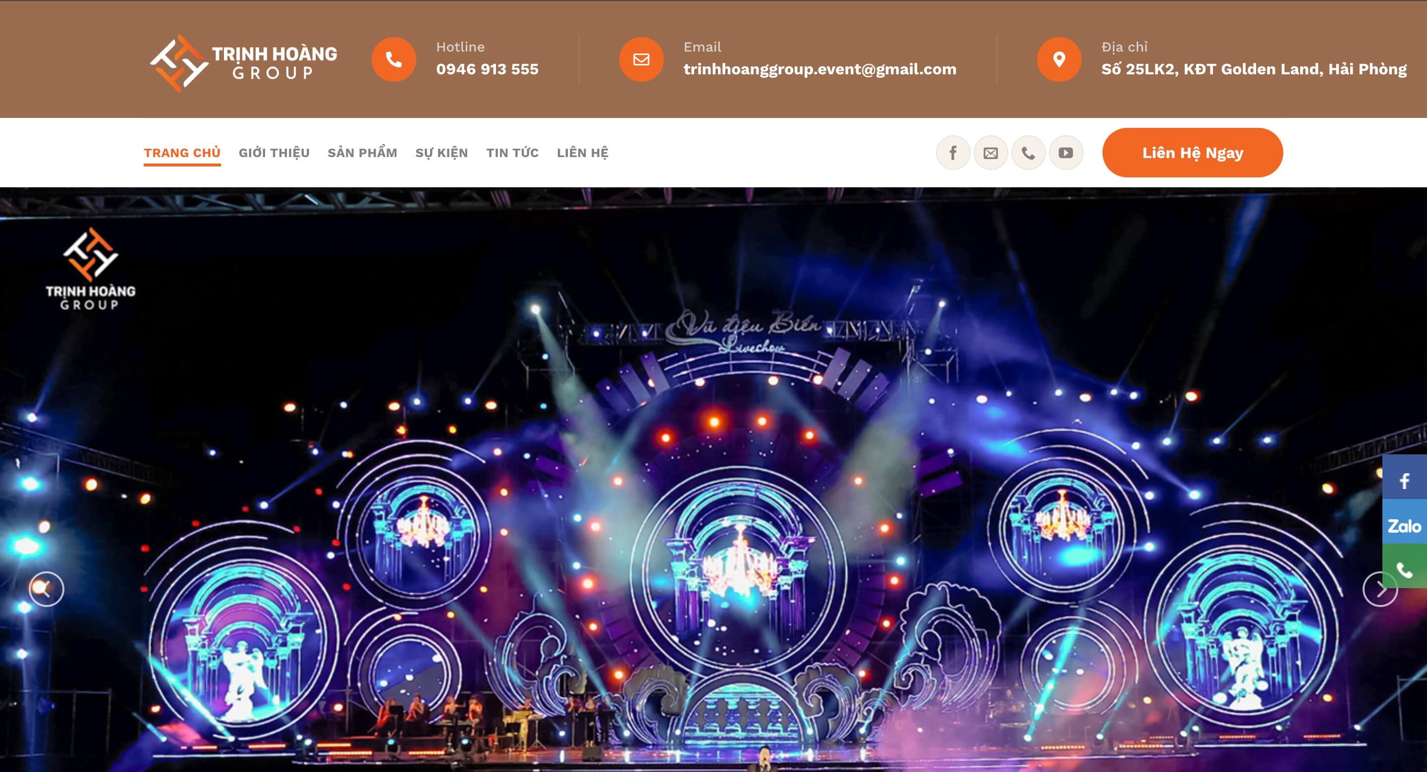 Trịnh Hoàng Group – Website Màn Hình LED & Tổ Chức Sự Kiện