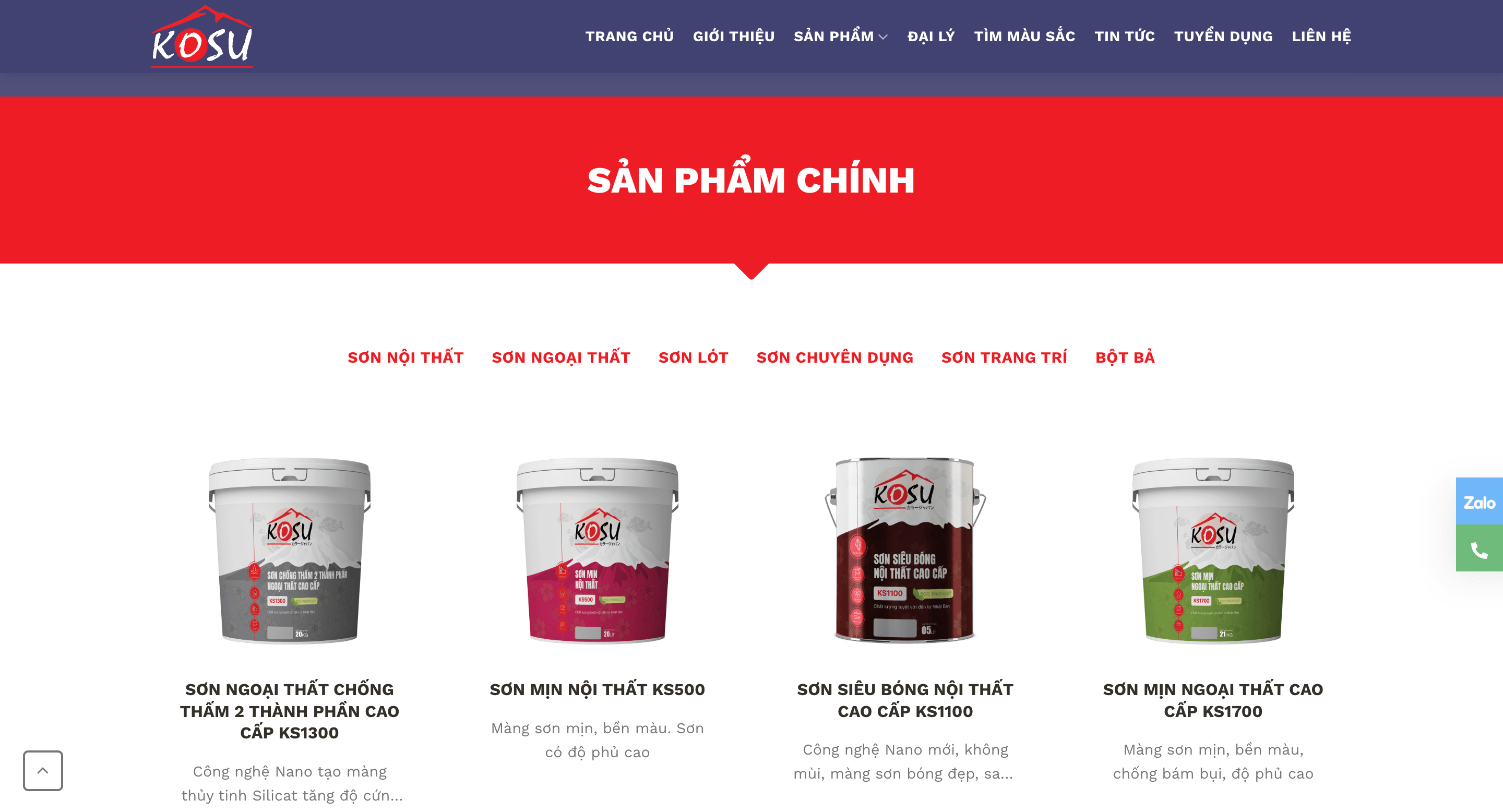 Sơn KOSU – Website Thương Hiệu & Catalogue Sản Phẩm