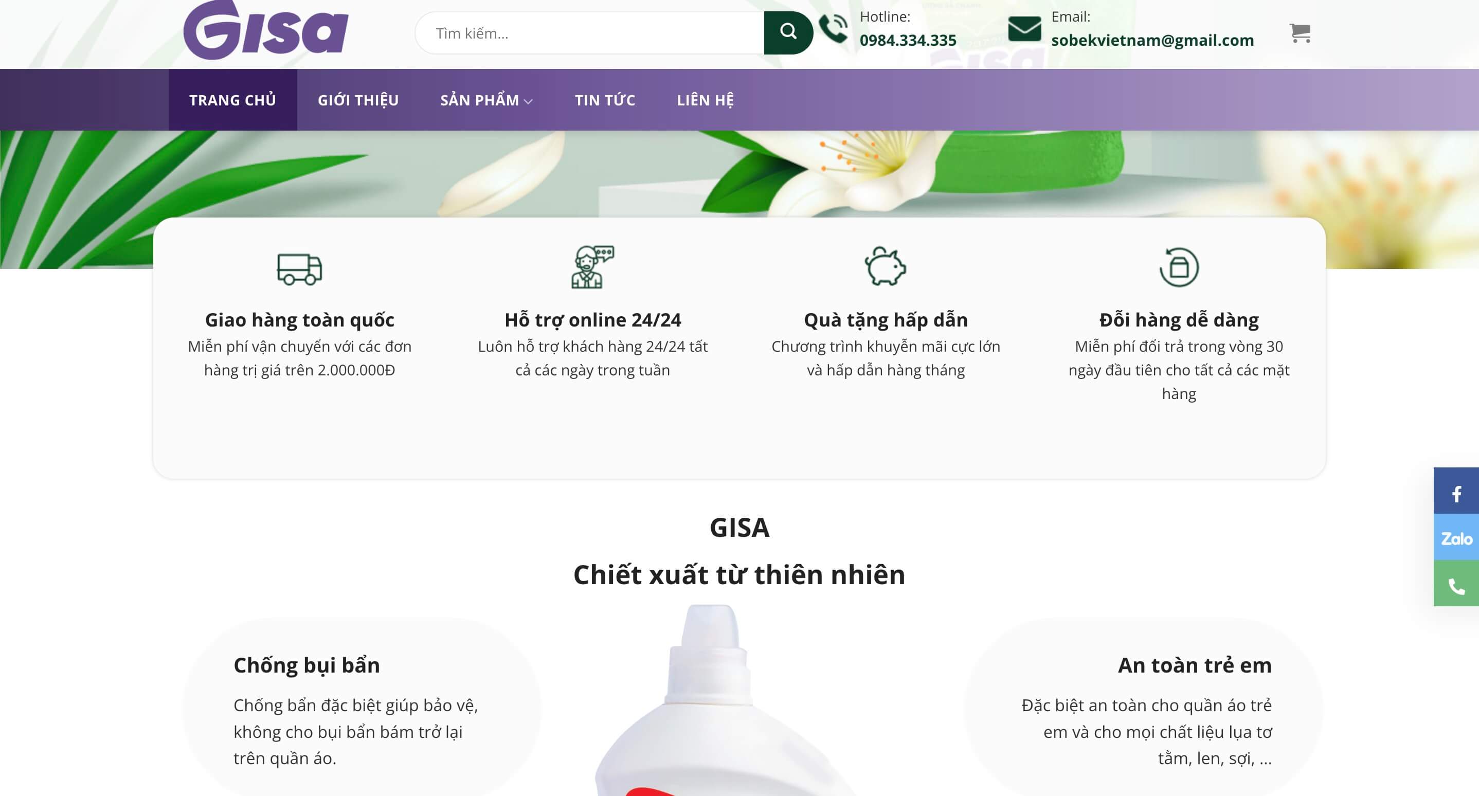 GISA – Website Bán Hàng & Thương Hiệu Gia Dụng